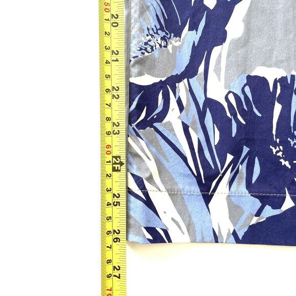 PIAZZA SEMPIONE Jennifer Cotton Bold Floral Print Pants Trousers Blue - Picture 10 of 11